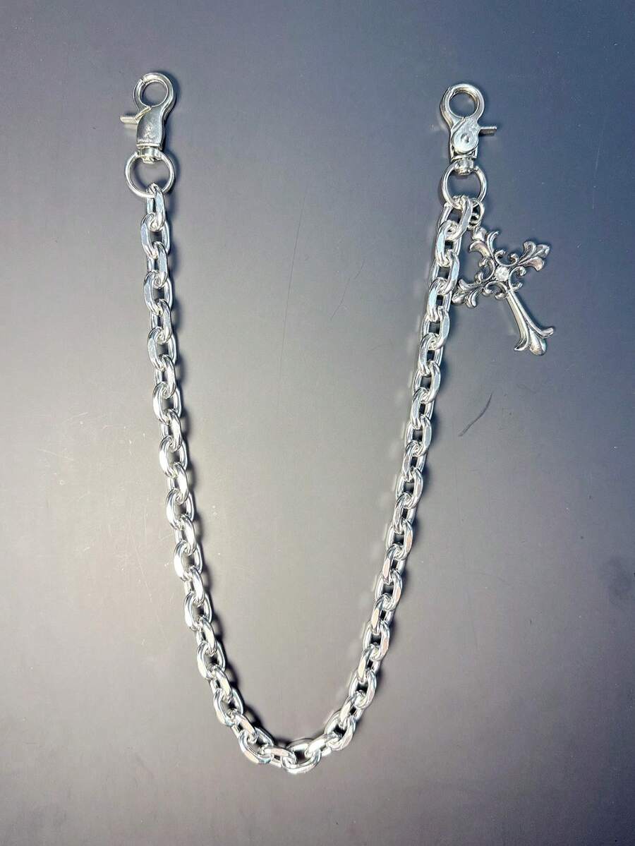 New Cross Pants Chain Wallet Chain Vintage Chain Double Layer Chain Hip Hop Punk Jeans Chain Pocket Chain Men's Key Chain Multi- Pants Chain National Tide Punk Unisex Pants Chain - Many - View 1