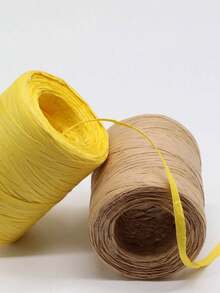 1pc Raffia Paper Rope Creative DIY Handmade Hat Bag Weaving Yarn Gift Packaging Rope Decorative Rope, Raffia Grass Weaving Rope, Suitable For DIY Handmade Bags, Hats, Summer Sun Hats, Cushions, Etc. - Paper Rope - View 3