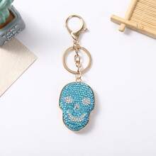 1pc Back To School Casual Daily Zinc Alloy Crystal Skull Bag Charm, Colorful Rhinestone Inlaid Skull Pendant, Suitable For Bags And Keys, Portable Student Decoration - Multicolor - View 4