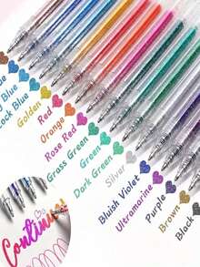 24/12 piezas Bolígrafos de purpurina metálica, bolígrafos de gel de purpurina de arena movediza, bolígrafos fluorescentes, adecuados para pintar, dibujar, hacer scrapbooking, bullet journaling, disponibles en paquetes de 1 pieza/24 piezas/36 piezas/60 piezas, regalo perfecto para cumpleaños, Navidad, Día de San Valentín, Año Nuevo, Pascua - A - Ver 5