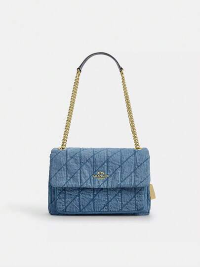Coach Bolso de hombro Elodie 26 para mujer, bandolera con monograma y solapa, con correa ajustable.