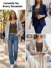 Ärmelloses Schichtungs-Tanktop, Slim Fit U-Ausschnitt Camisole, geeignet für Freizeitkleidung zu jeder Jahreszeit - Kastanienbraun - Übersicht 5