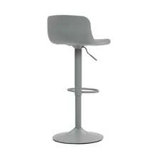 Adjustable Swivel Stool Set Of 2 / Modern Style Bar Stools / Plastic Backrest & Faux Leather Seat / Gas Spring Height Adjustment / Suitable For Kitchen Islands Or Dining Rooms - Grey - View 7