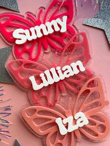 Butterfly Backpack Name Tag Personalized Keychain For Kids Name Bag Tag Custom Lunch Box Butterfly Theme Keychain For Kids Acrylic Backpack - Butterfly Pendant - View 6