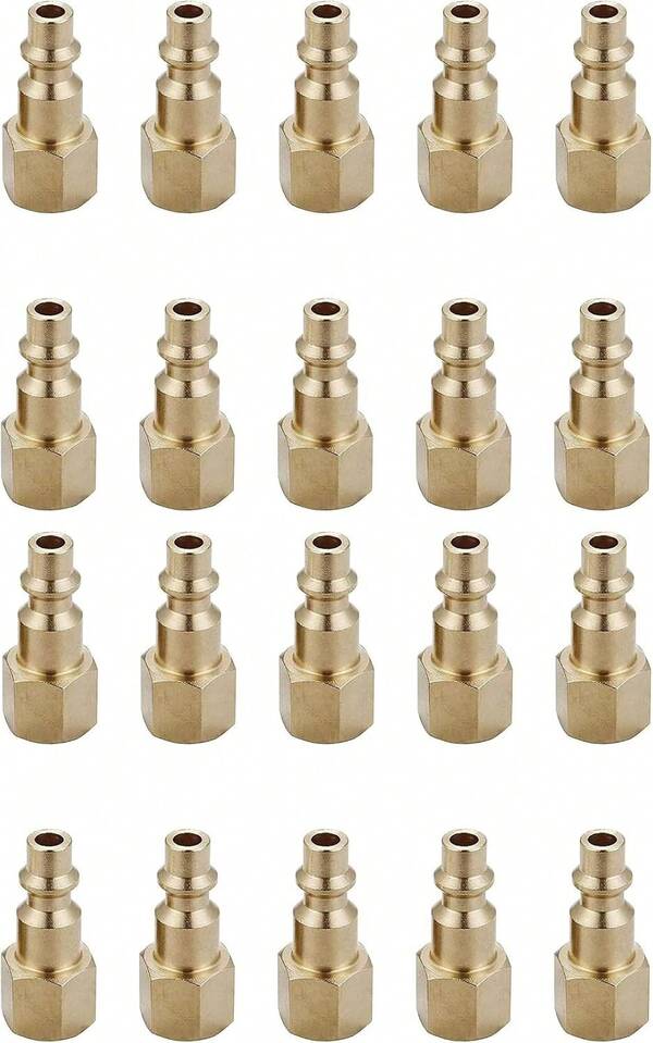20pcs 1 4 Npt Industrial Brass Air Hose Fittings Set Quick Connect Air Compressor Coupler Plugs