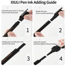 4pcs, 8pcs - Professional Painting & Calligraphy Pens - Black, 4 Tip Styles - XIULI Pen - Sets - View 5