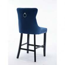 Set Of 2 Bar Stools With Velvet Upholstery / Medieval-Modern Style Bar Stools / Weight Capacity Up To 300 Lbs / High-Elasticity Foam / Suitable For Restaurants Or Kitchens - 藍色 - 查看 6