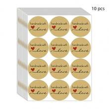 500pcs Kraft Paper English Thank You Doodle Roll Stickers, 1.51 Inch Round, 9 Styles To Choose From, Office Stationery Stickers, Holiday Party, Card Envelope Creative Gift DIY Packaging Baking Seal Stickers School Supplies - Kraft Paper Thank You - View 19