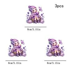 1/2/3pcs Purple Hair Butterfly Girl Heat Transfer Sticker | Gentle Cartoon DIY Heat Transfer Decal, Braided Hair Purple Dress Girl With Violet And Purple Butterfly, Suitable For T-Shirts, Sweatshirts, Sweaters, Canvas Bags, Gentle And Healing - Multicolor - View 13