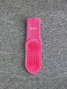 1/3/4/7 Pairs Women's Fitness Floor Socks, Mid-Calf Yoga Socks, Sports Socks, Sweat-Absorbing & Breathable, Shark Leggings Socks, Pilates Socks, Slogan "DO IT", Multi-Color Professional Yoga Socks For Women, Indoor Floor Use, Suitable For Autumn/Winter/Spring/Summer Sports Wear - Multicolor - View 16