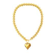 Thick Gold Necklace For Women, Necklace, Heart Necklace, Necklace, Gold Starfish Necklace, 18k Gold Plated Necklaces, Jewelry Gift For - 心形,20英寸 - 查看 1