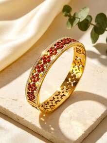 VceTd Set Perhiasan Wanita 3 Buah Gaya Vintage Motif Daun Semanggi Enamel dari Baja Tahan Karat, Cocok untuk Pemakaian Sehari-hari, Pesta, Liburan, atau Hadiah Hari Raya untuk Teman. - Yellow Gold - View 9