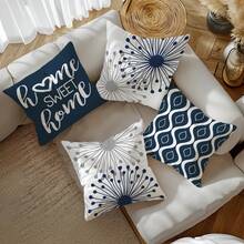 MEMNUN 4 piezas Fundas de cojín con estampado de texto "Home Sweet Home" y patrón geométrico de diente de león moderno y minimalista (rellenos de cojín no incluidos) hechas de material de poliéster con impresión de un solo lado Fundas de almohada 17.7*17.7in(45*45cm)/19.69*19.69in(50*50cm)/15.75*15.75in(40*40cm) Fundas de cojín Fundas de almohada Cojines de sofá Adecuado para decoración del hogar Sala de estar Fundas de cojín de sofá Todas las estaciones Regalo universal - Multicolor - Ver 7