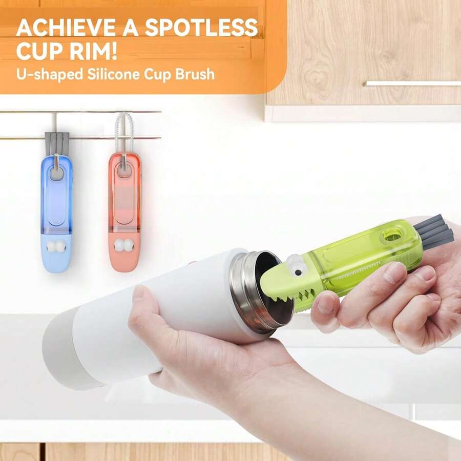 3-In-1 Cup Lid Gap Cleaning Brush Set, Multi-Function Bottle Cleaning Brush, Silicone Cup Lid Gap Cleaner, Home Kitchen Gap Cleaning Tool