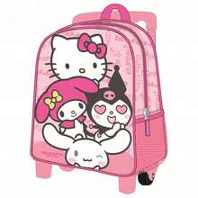 Hello Kitty Cerdá 3D  兒童拉桿背包 - 帶輪子和伸縮拉桿的學校背包，網狀側袋，粉紅色，官方授權，是上學和旅行的理想之選 - 選項 10 - 查看 3