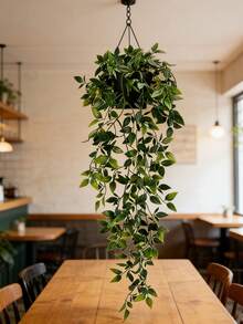 2 Peças Plantas Artificiais Penduradas | Plantas Penduradas Falsas, Mini Plantas Artificiais em Vasos, Adequadas para Parede de Flores DIY, Flores Falsas Resistentes a UV, Adequadas para Jardim Suspenso, Varanda, Decoração Externa de Parapeito de Janela, Adequadas para Casa, Sala de Estar, Banheiro, Adequadas para Decoração de Sala de Outono, Decoração de Halloween/Natal (Inclui Vasos de Flores) - Verde - Visão 7
