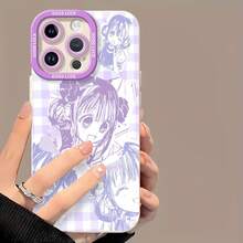 Collage de chicas anime chibi lavandafunda de teléfono Fundas compatibles con ,Apple,VIVO,OPPO,,, y Honor.Fabricadas en silicona TPU,ofrecen protección contra golpes y caídas. - Blanco - Ver 2