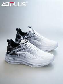AoPlus Men's Street Style Running Shoes, Shock Absorbing, Comfortable, Slip-Resistant, Durable Sports Shoes, Suitable For Outdoor Activities - 黑與白 - 查看 2