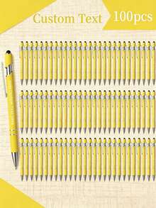 100pcs Customizable Metal Ballpoint Pens - Retractable, Lightweight & Durable, Medium Tip - Purple, Blue, Red, Green, Pink, Black - Business, Office, School Supplies, Back To School & Graduation Gifts - 彩色 - 查看 3