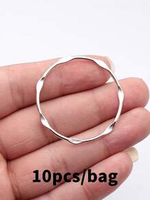 10pcs 43x43mm Embossed Hollowed-Out Geometric Circle Charms Pendant For DIY Jewelry Making Necklace Keychain Phone Chain Bracelet Making Accessories - Ring - View 17