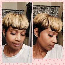 Short Pixie Cut Wig For Women Human Hair 1B/Purple Colored Short Wig For Layered Pixie Wigs Brazilian Human Hair Glueless Wig Daily Use,Party Wig None Lace Front Full Machine Made Wigs Throw On And Go Wig - Multicolor - View 10