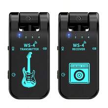 Sistema de guitarra inalámbrico de 400mAh, 2.4GHz, transmisión digital de 48K/16bit (latencia de 12ms, alcance de 131 pies) – Transmisor y receptor recargables, con enchufe giratorio de 282°, - Unitalla - Ver 6