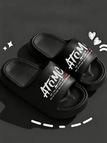 Spring/Summer Minimalist Versatile Thick Sole Sandals, Comfortable Sole For Long Wear Without Fatigue, Easy To Clean, Suitable For Indoor And Outdoor Use, Men/Women/Couple Style, Birthday/Housewarming Gift - Black - View 3