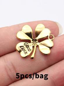 5件組 28x26mm GOOD LUCK 四葉草吊墜飾品，DIY珠寶手工項鍊鑰匙圈手機鍊手鍊製作配件 - GOOD LUCK四葉草 - 查看 12
