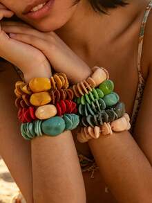 1pc Minimalist Fashion Geometric Beaded Bracelet - 1 Simple Geometric Bracelet - View 12