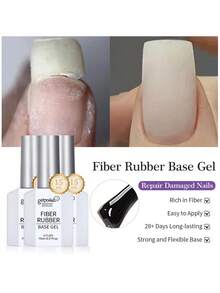 GELPOLISH 15ml 纖維橡膠底膠指甲油入門套裝，純浸泡式免擦拭指甲油，適合居家 DIY 美甲，需搭配 UV/LED 燈使用 - 無色 - 查看 8