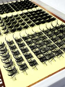 150pcs 6-in-1 Bulu Mata Palsu Gaya Kartun Berduri Berkelompok, Ekstensi Bulu Mata Berduri Tunggal Unik Gaya Kartun Tipis, Ekstensi Bulu Mata Gaya Anime Bervolume DIY D Curl 10-16mm - Hitam - View 10