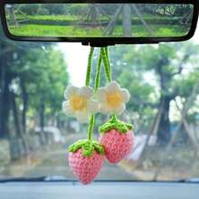 1件裝汽車掛飾手工DIY材料包，療癒花卉車飾，四季通用創意汽車內飾裝飾，新款手工禮物，必備精美車飾，女孩最愛 - A - 查看 3