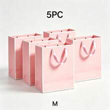 5pcs Handle Gift Bags, Shopping Bags - Gift Boxes - Packaging Boxes, Suitable For Birthday, Bridal Shower, Welcome Party, Etc., Multiple Colors Available, Halloween, Christmas, Perfect For Wedding, Bridesmaid - Multicolor - View 8