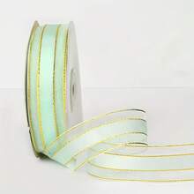 50yd Snow Gauze Ribbon With Fresh Flower Packaging Paper, Bouquet Ribbon, Satin Ribbon, Silk Ribbon, 2.5cm Wide, Cake Wrapping, Gift Floral Material - 50 Yards Gold-edged Ribbon - View 14