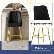 Set Of 2 Bar Stools / 100 Cm High. Stylish Bar Stools / Black PU Leather And Comfortable Footrest / Available In Several Colors / 120 Kg Load Capacity / For Restaurants, Bars And Living Rooms - 黑色+金色 - 查看 5