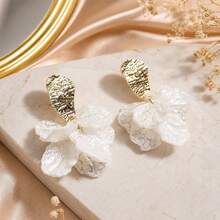 1 par de pendientes de hoja de resina blanca, regalo del Día de la Madre para mamá - Multicolor - Ver 5