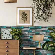 OUTANA 6/12/24pcs Vintage Faux Stone Vinyl Plastic Self-Adhesive Wall Stickers, Removable 3D Wallpaper, Home Decor Wall Decals, Suitable For Living Room Wall Decoration, Bedroom Decor, Kitchen Accessories, Bathroom Wall Decoration, Waterproof Oil-Proof Vinyl Kitchen Tile Stickers (30cm*15cm) Wall Panels, Classroom Essentials, Room Decoration - Multiple Styles - View 9