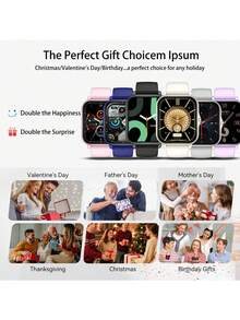 Full Touch Screen Smart Watch, Supports Wireless Calling, Pedometer, Music Control And Fitness Functions, Compatible With Android/IOS Phones, Equipped With 180mAh Battery, Ideal Gift Choice For New Year, Valentine's Day, Easter And Christmas - Multicolor - View 7