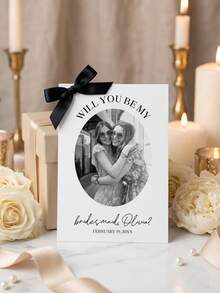 1/3pcs Personalized Will You Be My Bridesmaid Proposal Card, Custom Photo And Text Bridesmaid Card,Customizable Wedding Bridal Party Invitation Card - Multicolor - View 3
