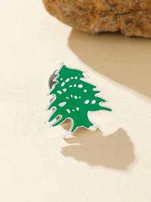 LIKGREAT 1pc Cedar Enamel Brooch Stainless Steel Gold Color Lapel Pin For Woman Man Minimalist Accessory Jewelry 2026 New In - Brooch Series - View 2