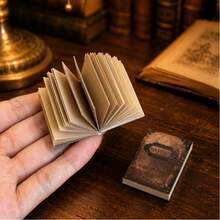 復古風可翻頁迷你書裝飾品 1:12 比例娃娃屋書房書桌裝飾 可開啟小筆記本迷你模型 DIY 場景攝影道具 - 均碼 - 查看 5