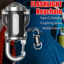 1pc Portable Waist Keychain Mini Flashlight Multi-Function Emergency Charging Keychain Waterproof And Large Flood Bright Suitable For Outdoor Camping Home Emergency Carry Lights - Keychain - View 5