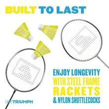 Badminton Set For Backyard Outdoors With 4 Steel Rackets, 3 Badminton Birdies Carry Bag Ultimate Outdoor Game Set For Backyards, Beaches, Camping Tailgating - As Pic - View 3
