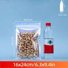 50/100入雷射彩虹禮品袋 多尺寸款 全息正面視窗可重複使用夾鏈袋 適合小商家、樣品珠寶、新年節慶禮物糖果袋 - Laser Rainbow - 查看 30