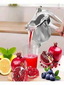 1pc Manual Juicer, Small Fruit Squeezer, Lemon Juicer, Orange Juice Press - Silver - View 2