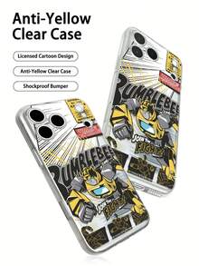 1pc New Transformer Pattern Transparent Phone Case Compatible With Apple Series 17 Pro Max/17/Air/16 Pro Max/16 Pro/15/14 Plus/13/12/11/IX/XR/XS Max/7/8 Plus Full Coverage TPU Phone Case - Clear - View 3