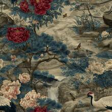 24 Sheets 6*6 Inch Chinese Crane & Peony Decorative Paper, Vintage National Style Scrapbooking Background Paper, Gift Box Packaging, Greeting Card Making Material - Square - View 10