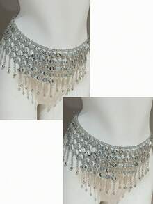 Coin Belly Dance Hip Scarf Waist Belt, Vintage Fashion Minimalist Tassel Pendant Waist Chain, Women's Belly Dance Waist Chain, Belly Dance Coin Skirt Chain Waist Belt, Belly Dance Costume Accessories, Tassel Coin Decorated Waist Belt, Vacation, Party, Belly Dance Costume, Personalized Gift, Autumn, Halloween - Multicolor - View 16