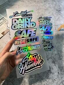 1/2 Set JDM Style Motorcycle Stickers, Waterproof Vinyl Decals For Motorcycle Fuel Tank, Fairing, Helmet, Scooter Body DIY Modification, Universal Decorative Stickers - Multicolor - View 2