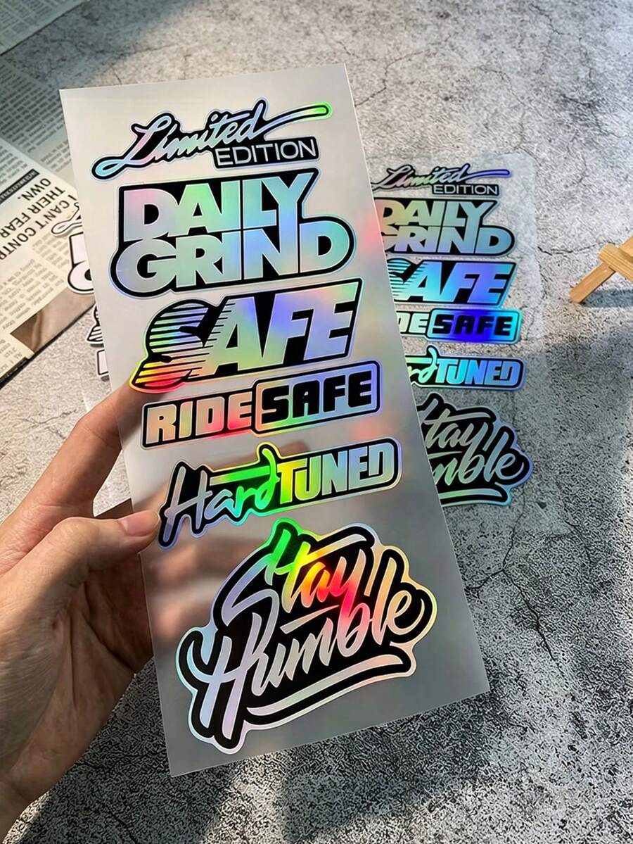 1/2 Set JDM Style Motorcycle Stickers, Waterproof Vinyl Decals For Motorcycle Fuel Tank, Fairing, Helmet, Scooter Body DIY Modification, Universal Decorative Stickers
